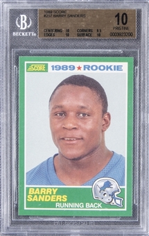 1989 Score #257 Barry Sanders Rookie Card - BGS PRISTINE 10